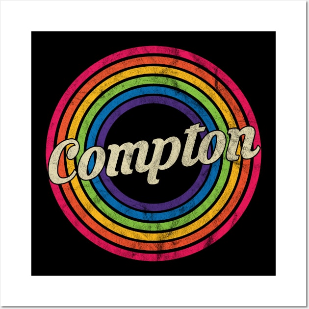 Compton - Retro Rainbow Faded-Style Wall Art by MaydenArt